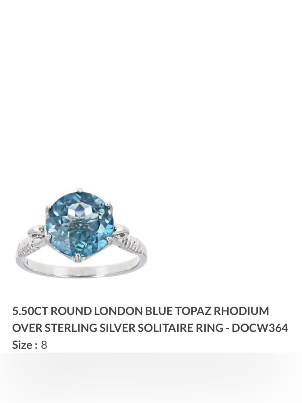 London Blue Topaz Solitaire Ring in Blue